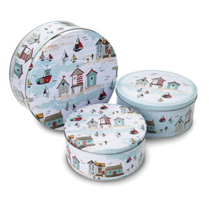 Oceľové dózy na potraviny 3 ks Beside the Seaside - Cooksmart ®