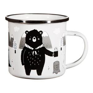 Biely detský hrnček zo smaltu Bear Adventure - Sass & Belle