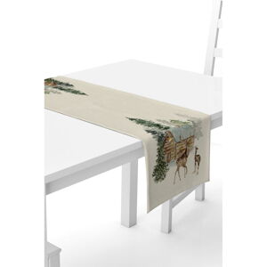 Béžový behúň na stôl Kate Louise, 40 x 140 cm