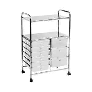 Biela pojazdná polica so zásuvkami Premier Housewares 7 Tube