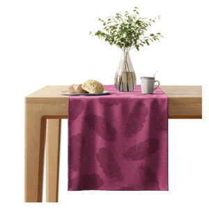 Červený behúň na stôl so zamatovým povrchom AmeliaHome Peacock, 40 x 140 cm