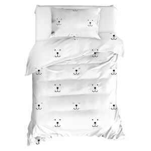 Obliečky na jednolôžko z ranforce bavlny Mijolnir Eles White, 140 × 200 cm