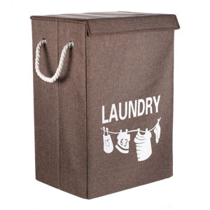 Kôš na bielizeň plátnový LAUNDRY 40 x 30 x 60 cm, hnedá