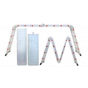Multifunkčný hliníkový rebrík, 4x4 473 cm + podlážka