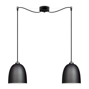 Čierne dvojramenné závesné svietidlo Sotto Luce AWA Elementary 2S Matte, ⌀ 17 cm