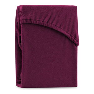 Tmavovínová elastická plachta na dvojlôžko AmeliaHome Ruby Dark Siesta, 200-220 x 200 cm