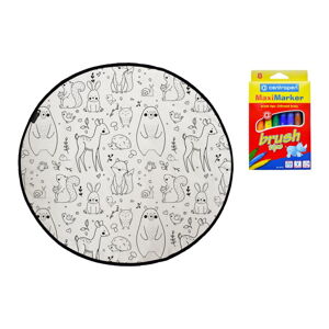 Farbiaci koberec Mr. Little Fox Field Full of Animals, ø 130 cm