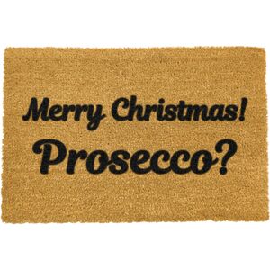 Čierna rohožka z prírodného kokosového vlákna Artsy Doormats Merry Prosecco, 40 x 60 cm