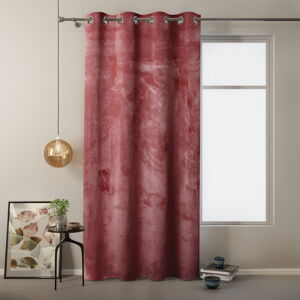 Červený záves so zamatovým povrchom AmeliaHome Velvet, 140 x 245 cm