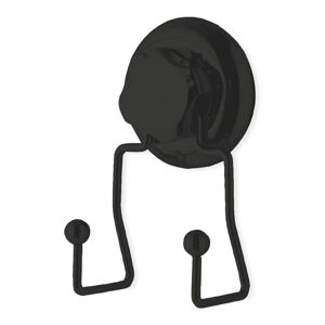 Čierny samodržiaci nástenný dvojitý háčik Compactor Bestlock Black