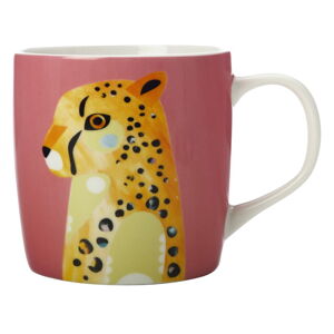Ružový porcelánový hrnček Maxwell & Williams Pete Cromer Cheetah, 375 ml