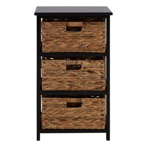 Čierna/v prírodnej farbe vysoká komoda z masívu paulownie 41x70 cm Padstow – Premier Housewares